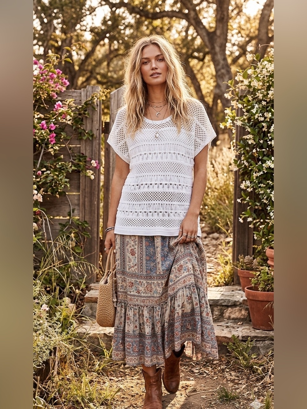 🌸Dressbarn white Crochet Open Weave Short Sleeve Sweater Top XL New
